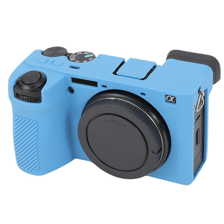 For Sony ILCE-6700 / A6700 Litchi Texture Soft Silicone Protective Case(Blue) - Protective Case by PMC TechLife | Online Shopping South Africa | PMC TechLife | Buy Now Pay Later Mobicred