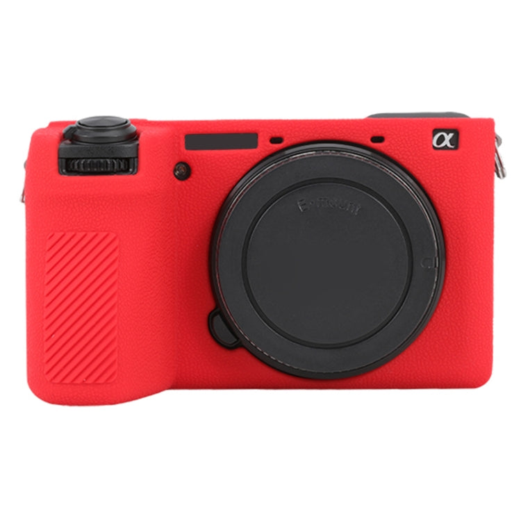 For Sony ILCE-6700 / A6700 Litchi Texture Soft Silicone Protective Case(Red) - Protective Case by PMC TechLife | Online Shopping South Africa | PMC TechLife