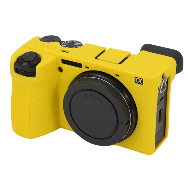 For Sony ILCE-6700 / A6700 Litchi Texture Soft Silicone Protective Case(Yellow) - Protective Case by PMC TechLife | Online Shopping South Africa | PMC TechLife | Buy Now Pay Later Mobicred