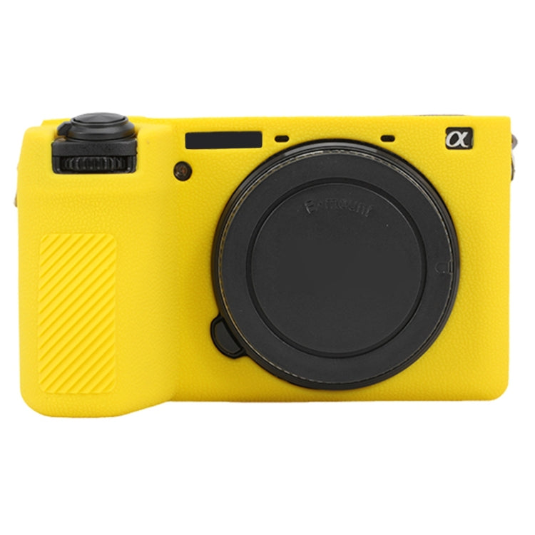 For Sony ILCE-6700 / A6700 Litchi Texture Soft Silicone Protective Case(Yellow) - Protective Case by PMC TechLife | Online Shopping South Africa | PMC TechLife | Buy Now Pay Later Mobicred