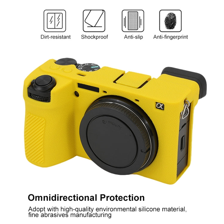 For Sony ILCE-6700 / A6700 Litchi Texture Soft Silicone Protective Case(Yellow) - Protective Case by PMC TechLife | Online Shopping South Africa | PMC TechLife | Buy Now Pay Later Mobicred