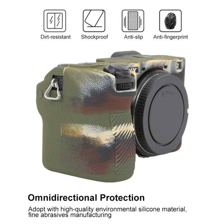 For Sony ILCE-6700 / A6700 Litchi Texture Soft Silicone Protective Case(Camouflage) - Protective Case by PMC TechLife | Online Shopping South Africa | PMC TechLife | Buy Now Pay Later Mobicred