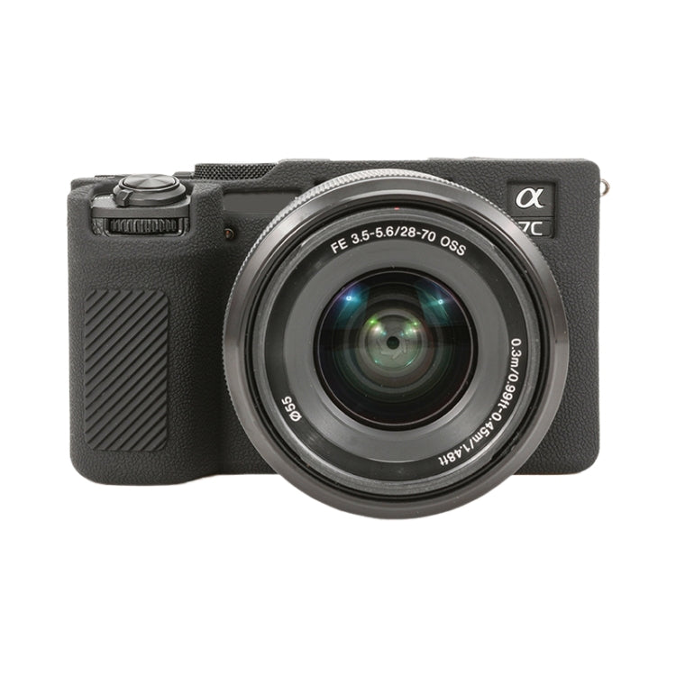For Sony ILCE-7CM2 / A7C II / A7CR Litchi Texture Soft Silicone Protective Case(Black) - Protective Case by PMC TechLife | Online Shopping South Africa | PMC TechLife | Buy Now Pay Later Mobicred
