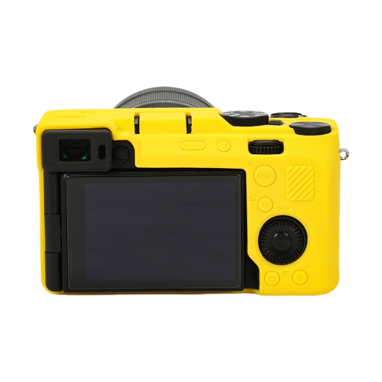 For Sony ILCE-7CM2 / A7C II / A7CR Litchi Texture Soft Silicone Protective Case(Yellow) - Protective Case by PMC TechLife | Online Shopping South Africa | PMC TechLife | Buy Now Pay Later Mobicred