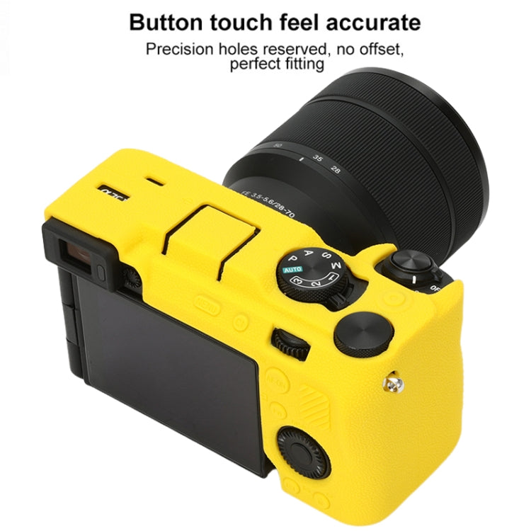 For Sony ILCE-7CM2 / A7C II / A7CR Litchi Texture Soft Silicone Protective Case(Yellow) - Protective Case by PMC TechLife | Online Shopping South Africa | PMC TechLife | Buy Now Pay Later Mobicred