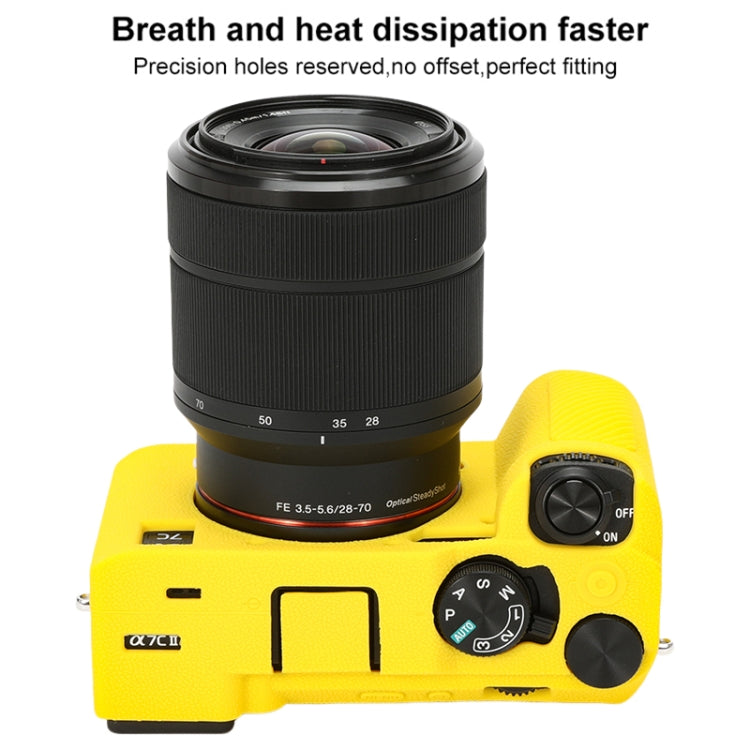 For Sony ILCE-7CM2 / A7C II / A7CR Litchi Texture Soft Silicone Protective Case(Yellow) - Protective Case by PMC TechLife | Online Shopping South Africa | PMC TechLife | Buy Now Pay Later Mobicred