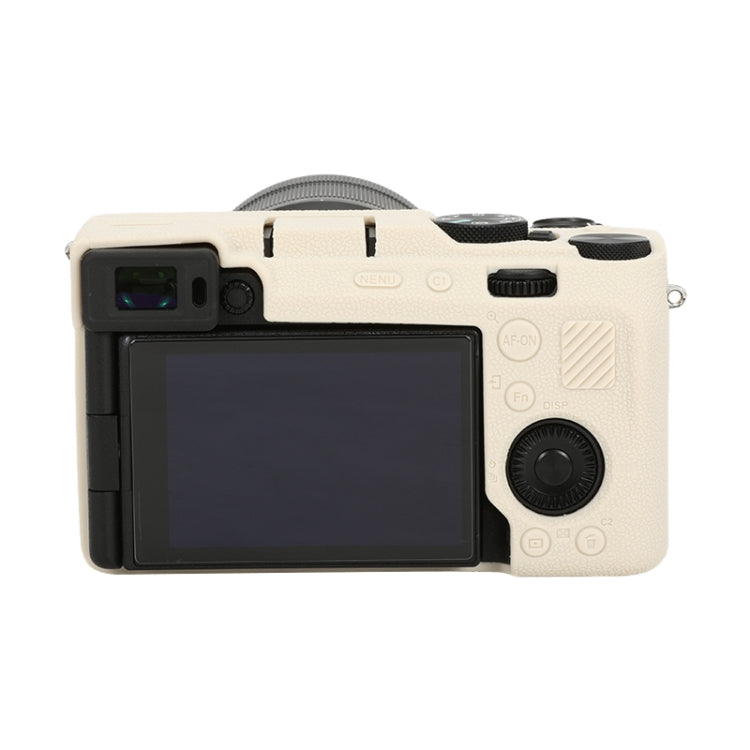 For Sony ILCE-7CM2 / A7C II / A7CR Litchi Texture Soft Silicone Protective Case(White) - Protective Case by PMC TechLife | Online Shopping South Africa | PMC TechLife | Buy Now Pay Later Mobicred