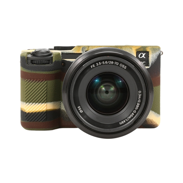 For Sony ILCE-7CM2 / A7C II / A7CR Litchi Texture Soft Silicone Protective Case(Camouflage) - Protective Case by PMC TechLife | Online Shopping South Africa | PMC TechLife | Buy Now Pay Later Mobicred