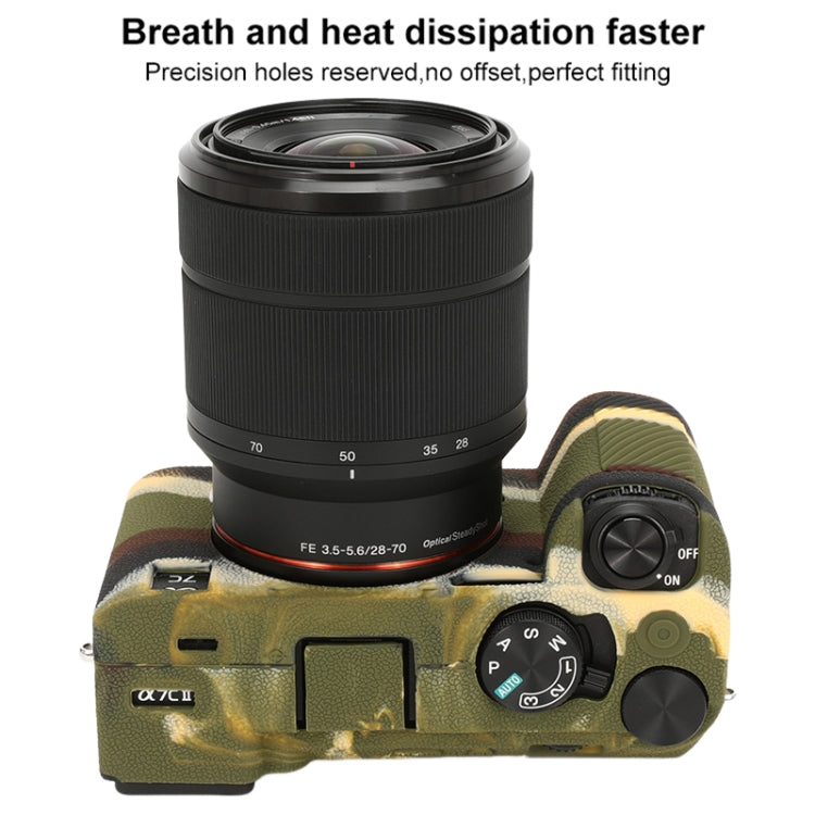 For Sony ILCE-7CM2 / A7C II / A7CR Litchi Texture Soft Silicone Protective Case(Camouflage) - Protective Case by PMC TechLife | Online Shopping South Africa | PMC TechLife | Buy Now Pay Later Mobicred
