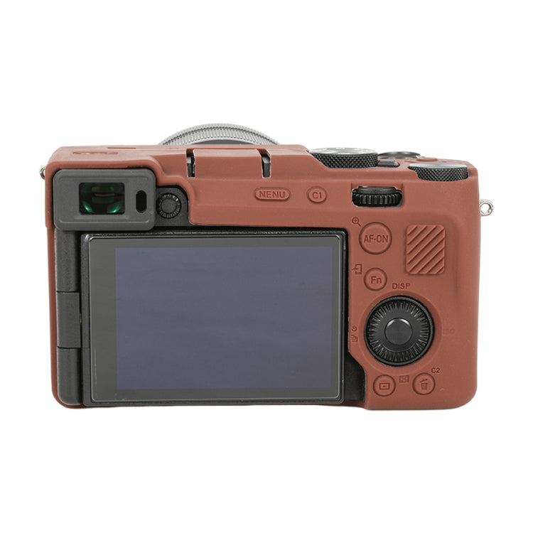 For Sony ILCE-7CM2 / A7C II / A7CR Glossy Soft Silicone Protective Case(Coffee) - Protective Case by PMC TechLife | Online Shopping South Africa | PMC TechLife | Buy Now Pay Later Mobicred