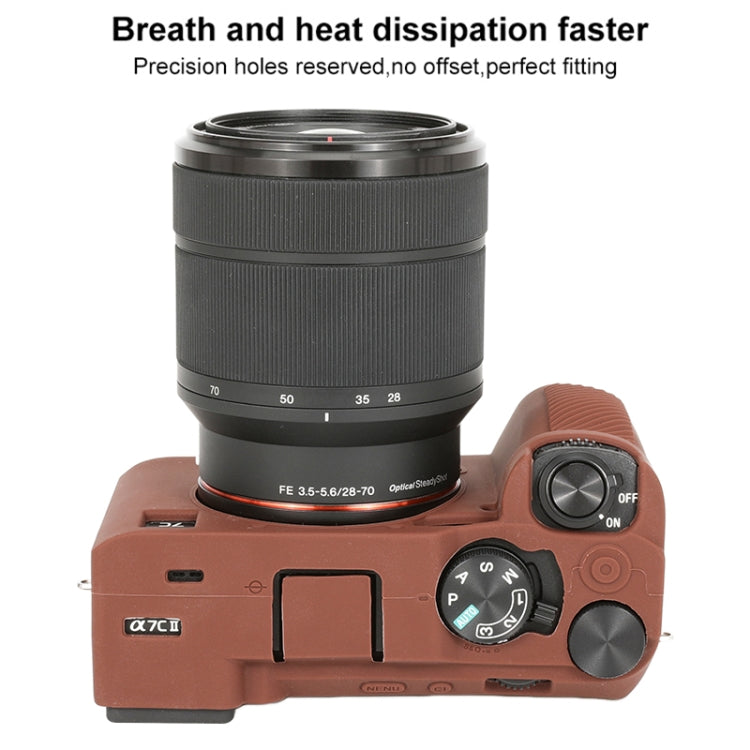 For Sony ILCE-7CM2 / A7C II / A7CR Glossy Soft Silicone Protective Case(Coffee) - Protective Case by PMC TechLife | Online Shopping South Africa | PMC TechLife | Buy Now Pay Later Mobicred
