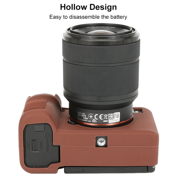 For Sony ILCE-7CM2 / A7C II / A7CR Glossy Soft Silicone Protective Case(Coffee) - Protective Case by PMC TechLife | Online Shopping South Africa | PMC TechLife | Buy Now Pay Later Mobicred