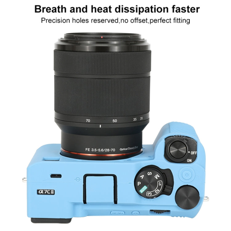 For Sony ILCE-7CM2 / A7C II / A7CR Glossy Soft Silicone Protective Case(Blue) - Protective Case by PMC TechLife | Online Shopping South Africa | PMC TechLife | Buy Now Pay Later Mobicred