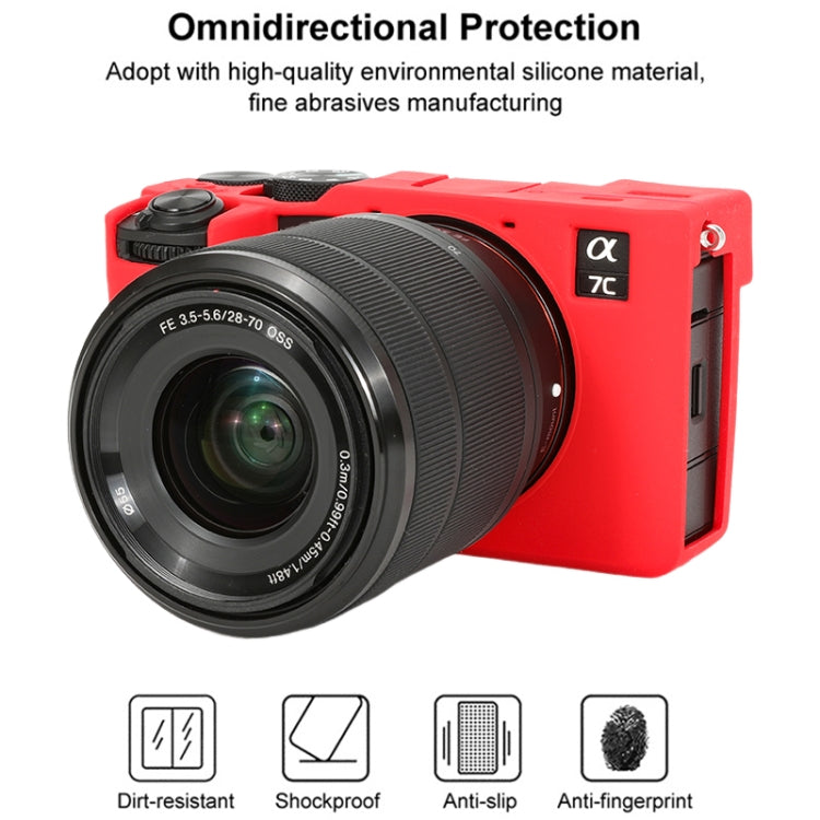 For Sony ILCE-7CM2 / A7C II / A7CR Glossy Soft Silicone Protective Case(Red) - Protective Case by PMC TechLife | Online Shopping South Africa | PMC TechLife | Buy Now Pay Later Mobicred