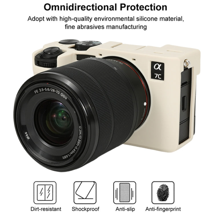 For Sony ILCE-7CM2 / A7C II / A7CR Glossy Soft Silicone Protective Case(White) - Protective Case by PMC TechLife | Online Shopping South Africa | PMC TechLife | Buy Now Pay Later Mobicred