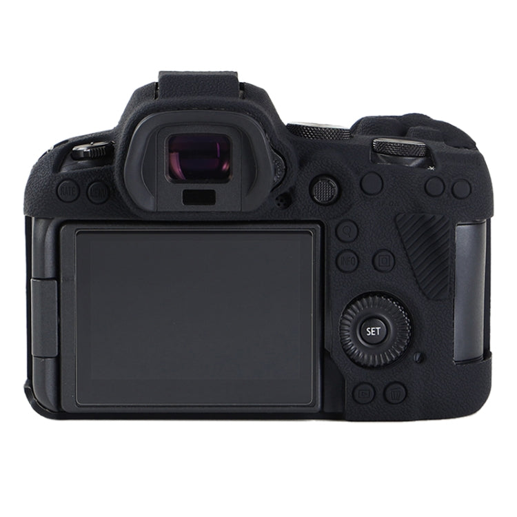 For Canon EOS R6 Mark II Litchi Texture Soft Silicone Protective Case(Black) - Protective Case by PMC TechLife | Online Shopping South Africa | PMC TechLife