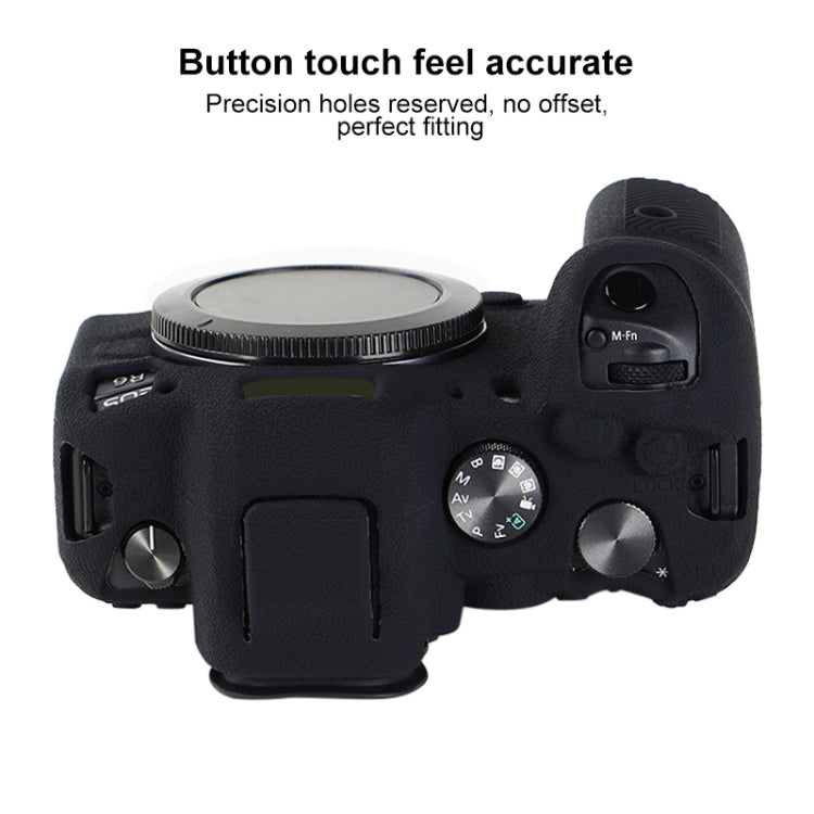 For Canon EOS R6 Mark II Litchi Texture Soft Silicone Protective Case(Black) - Protective Case by PMC TechLife | Online Shopping South Africa | PMC TechLife