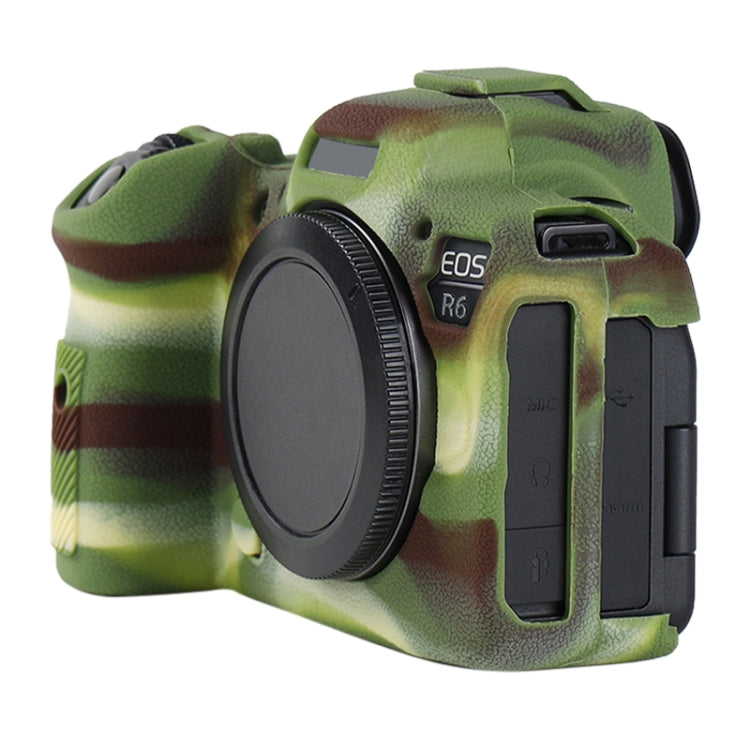 For Canon EOS R6 Mark II Litchi Texture Soft Silicone Protective Case(Camouflage) - Protective Case by PMC TechLife | Online Shopping South Africa | PMC TechLife