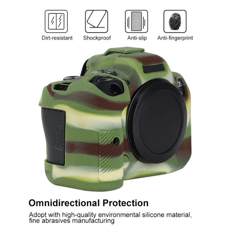 For Canon EOS R6 Mark II Litchi Texture Soft Silicone Protective Case(Camouflage) - Protective Case by PMC TechLife | Online Shopping South Africa | PMC TechLife