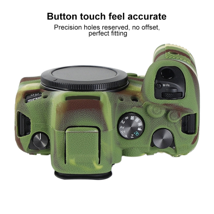 For Canon EOS R6 Mark II Litchi Texture Soft Silicone Protective Case(Camouflage) - Protective Case by PMC TechLife | Online Shopping South Africa | PMC TechLife