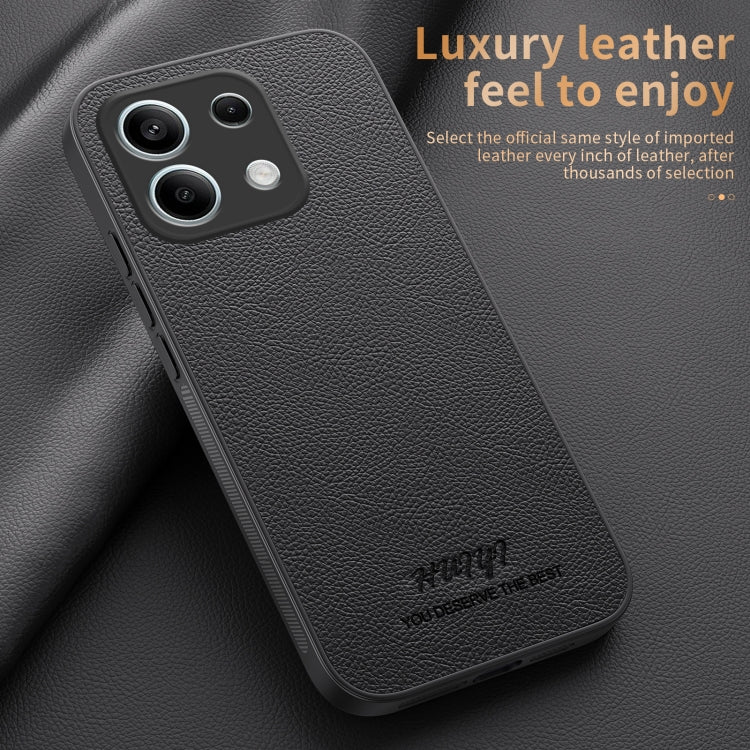 For Redmi Note 13 4G HUIYI Leather Magnetic Phone Case(Black) - Xiaomi Cases by PMC TechLife | Online Shopping South Africa | PMC TechLife | Buy Now Pay Later Mobicred