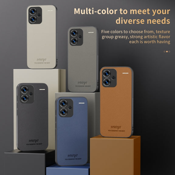 For Xiaomi Redmi Note 13 Pro+ HUIYI Leather Magnetic Phone Case(Blue)