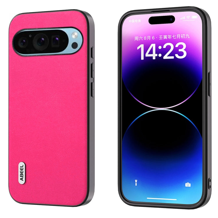For Google Pixel 9 ABEEL Arashi Texture PU Phone Case(Rose Red) - Google Cases by PMC TechLife | Online Shopping South Africa | PMC TechLife | Buy Now Pay Later Mobicred