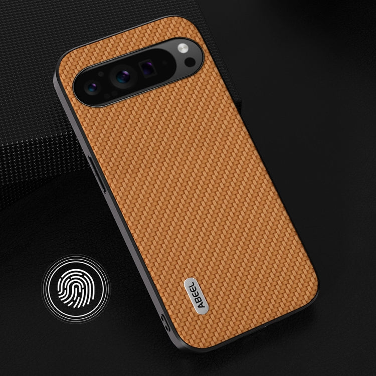 For Google Pixel 9 Pro ABEEL Carbon Fiber Texture Protective Phone Case(Light Brown) - Google Cases by PMC TechLife | Online Shopping South Africa | PMC TechLife | Buy Now Pay Later Mobicred