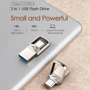 EAGET 128G USB 3.1 + USB-C Interface Metal Twister Flash U Disk, with Micro USB Adapter & Lanyard