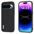 For Google Pixel 9 Pro ABEEL Genuine Leather + PC Litchi Texture Phone Case(Black) - Google Cases by PMC TechLife | Online Shopping South Africa | PMC TechLife | Buy Now Pay Later Mobicred