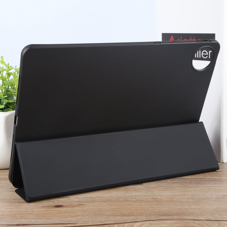 For Huawei MatePad Pro 11 2022/2024 Tri-fold Silicone Leather Tablet Case(Black)