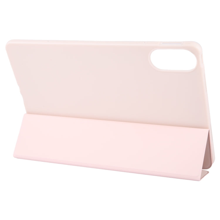 For Huawei MatePad SE 11 2024 Tri-fold Silicone Leather Tablet Case(Pink)