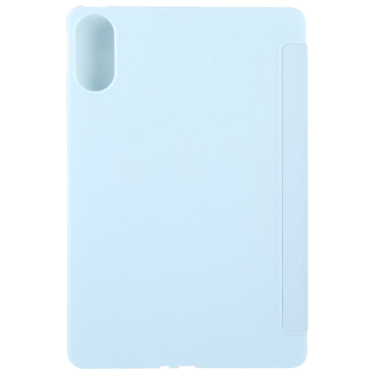 For Huawei MatePad SE 11 2024 Tri-fold Silicone Leather Tablet Case(Ice Blue)