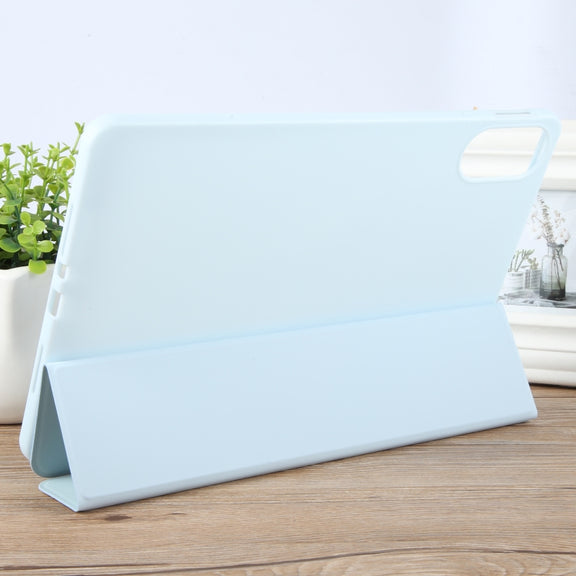 For Huawei MatePad SE 11 2024 Tri-fold Silicone Leather Tablet Case(Ice Blue)