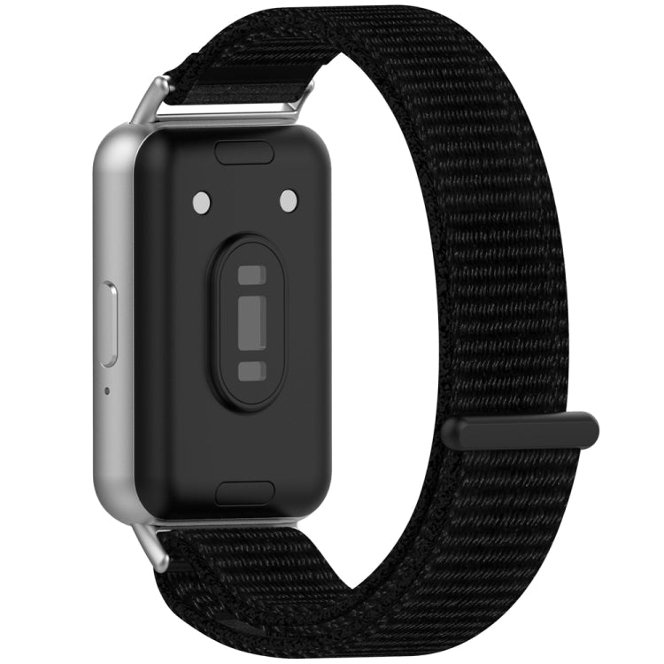 For Samsung Galaxy Fit 3 Nylon Loop Hook and Loop Fastener Watch Band(Black) - Watch Bands by PMC TechLife | Online Shopping South Africa | PMC TechLife