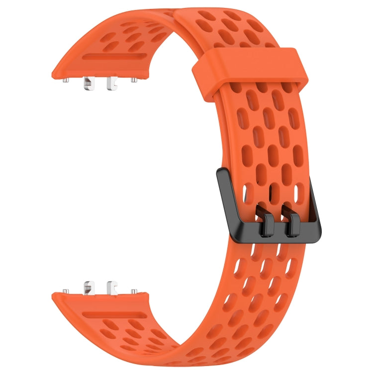 For Samsung Galaxy Fit 3 Hole Style Dual Buckle Silicone Watch Band(Orange) - Watch Bands by PMC TechLife | Online Shopping South Africa | PMC TechLife