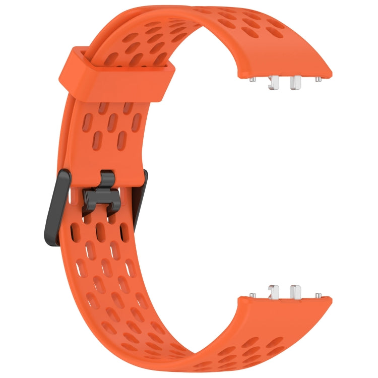 For Samsung Galaxy Fit 3 Hole Style Dual Buckle Silicone Watch Band(Orange) - Watch Bands by PMC TechLife | Online Shopping South Africa | PMC TechLife