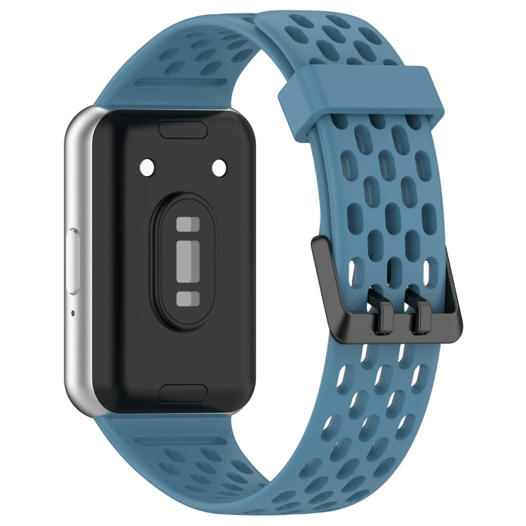 For Samsung Galaxy Fit 3 Hole Style Dual Buckle Silicone Watch Band(Blue) - Watch Bands by PMC TechLife | Online Shopping South Africa | PMC TechLife | Buy Now Pay Later Mobicred