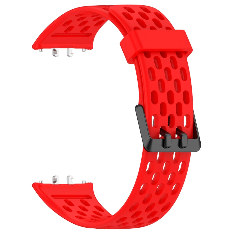 For Samsung Galaxy Fit 3 Hole Style Dual Buckle Silicone Watch Band(Red) - Watch Bands by PMC TechLife | Online Shopping South Africa | PMC TechLife