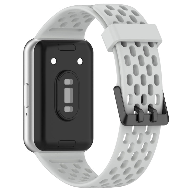For Samsung Galaxy Fit 3 Hole Style Dual Buckle Silicone Watch Band(Light Grey) - Watch Bands by PMC TechLife | Online Shopping South Africa | PMC TechLife