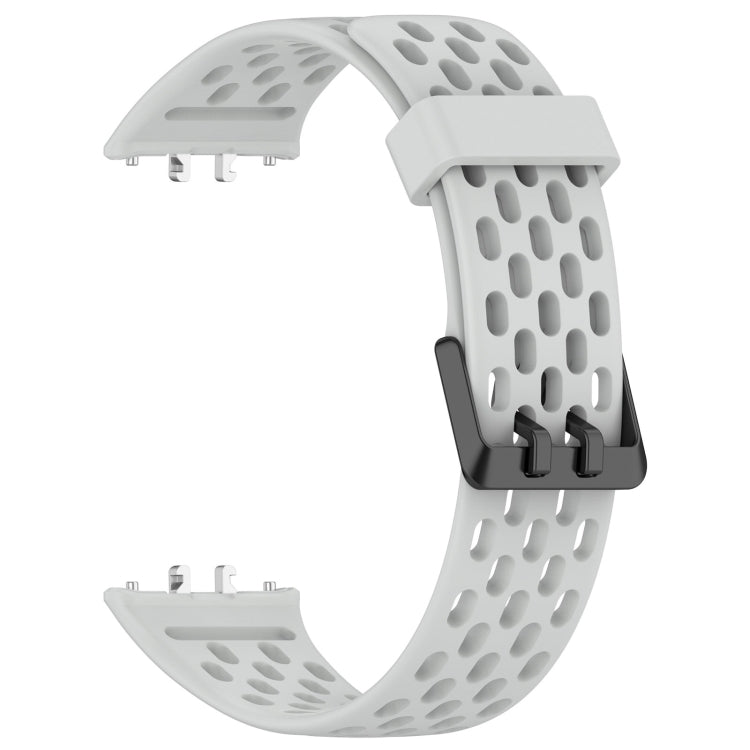 For Samsung Galaxy Fit 3 Hole Style Dual Buckle Silicone Watch Band(Light Grey) - Watch Bands by PMC TechLife | Online Shopping South Africa | PMC TechLife