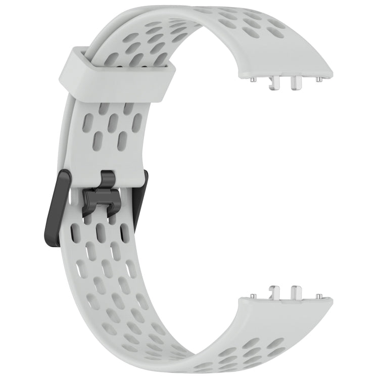 For Samsung Galaxy Fit 3 Hole Style Dual Buckle Silicone Watch Band(Light Grey) - Watch Bands by PMC TechLife | Online Shopping South Africa | PMC TechLife