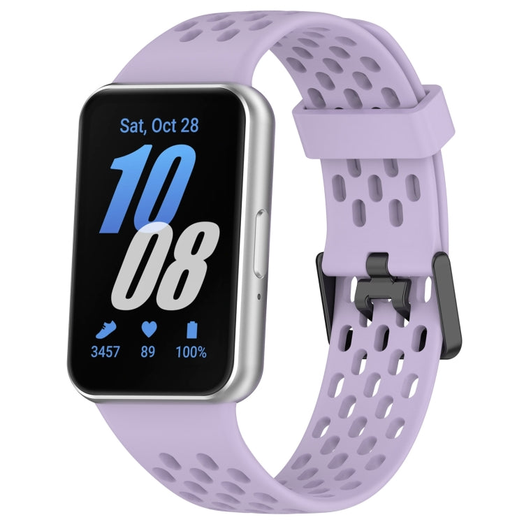 For Samsung Galaxy Fit 3 Hole Style Dual Buckle Silicone Watch Band(Purple) - Watch Bands by PMC TechLife | Online Shopping South Africa | PMC TechLife