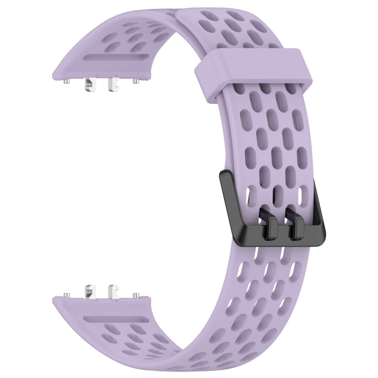 For Samsung Galaxy Fit 3 Hole Style Dual Buckle Silicone Watch Band(Purple) - Watch Bands by PMC TechLife | Online Shopping South Africa | PMC TechLife