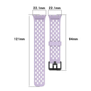 For Samsung Galaxy Fit 3 Hole Style Dual Buckle Silicone Watch Band(White)