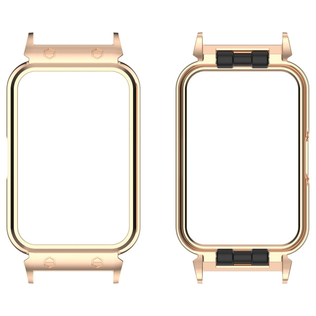For Samsung Galaxy Fit 3 18mm Metal Frame Watch Protective Case(Rose Gold)