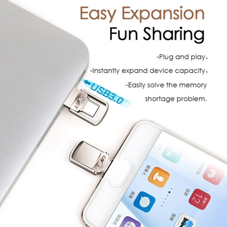 EAGET 32G USB 3.1 + USB-C Interface Metal Twister Flash U Disk, Standard
