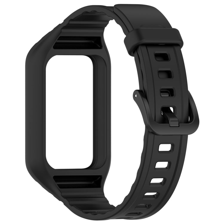For Honor Band 9 Armor Integrated Silicone Watch Band(Black) - Watch Bands by PMC TechLife | Online Shopping South Africa | PMC TechLife