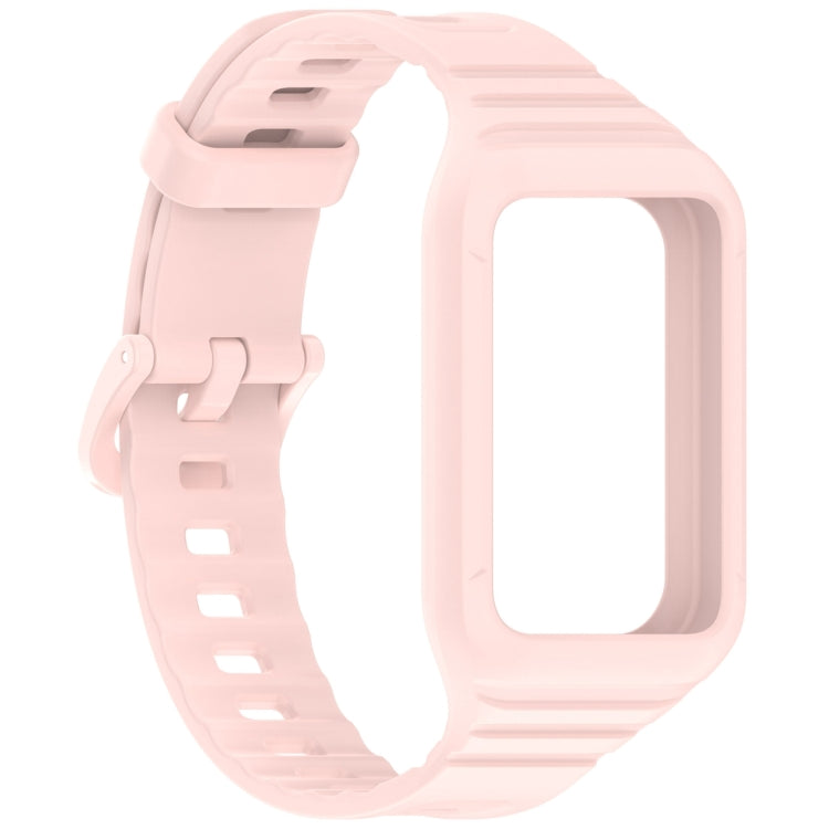 For Honor Band 9 Armor Integrated Silicone Watch Band(Light Pink) - Watch Bands by PMC TechLife | Online Shopping South Africa | PMC TechLife