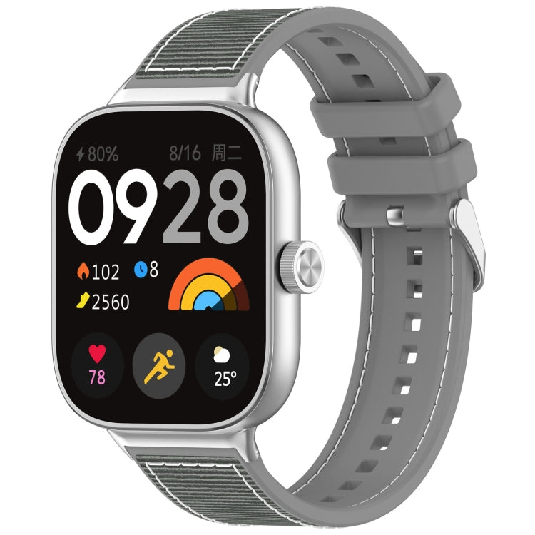 For Xiaomi Mi Band 8 Pro / Redmi Watch 4 Ordinary Buckle Hybrid Nylon Braid Silicone Watch Band(Grey) - Watch Bands by PMC TechLife | Online Shopping South Africa | PMC TechLife